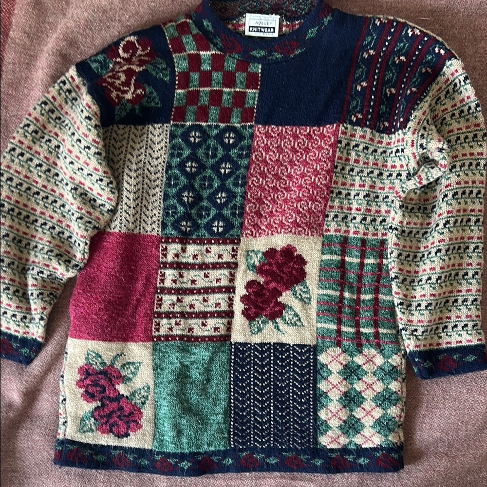Adele knitwear Vintage Patchwork Sweater